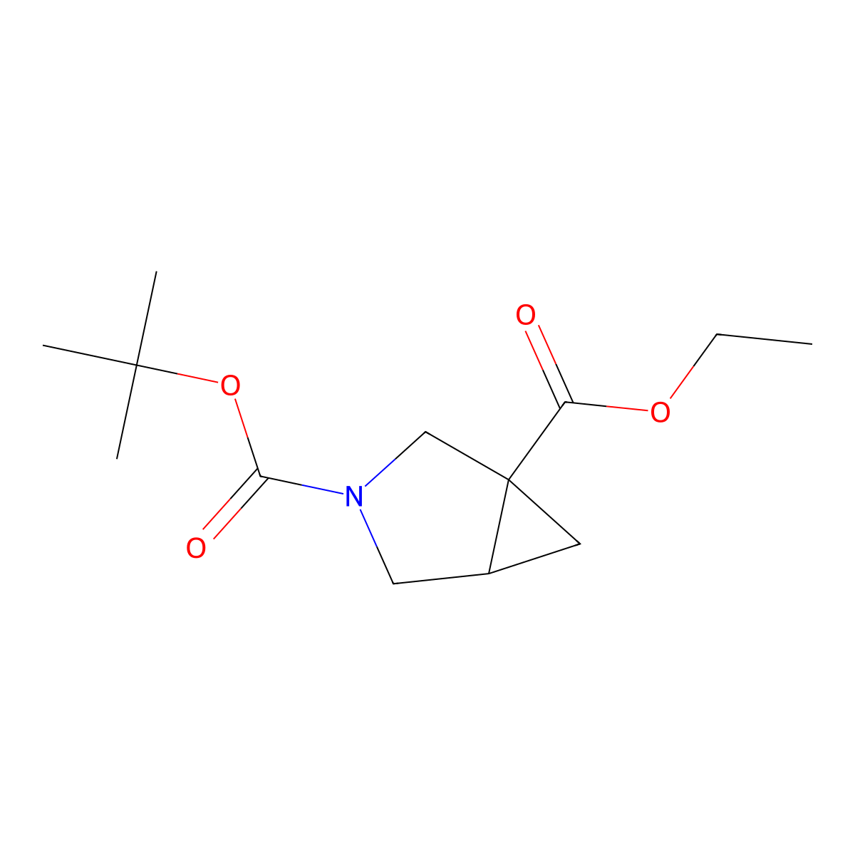 Ethyl 3-Boc-3-azabicyclo[3.1.0]hexane-1-carboxylate molecular structure, CAS 1204820-62-1