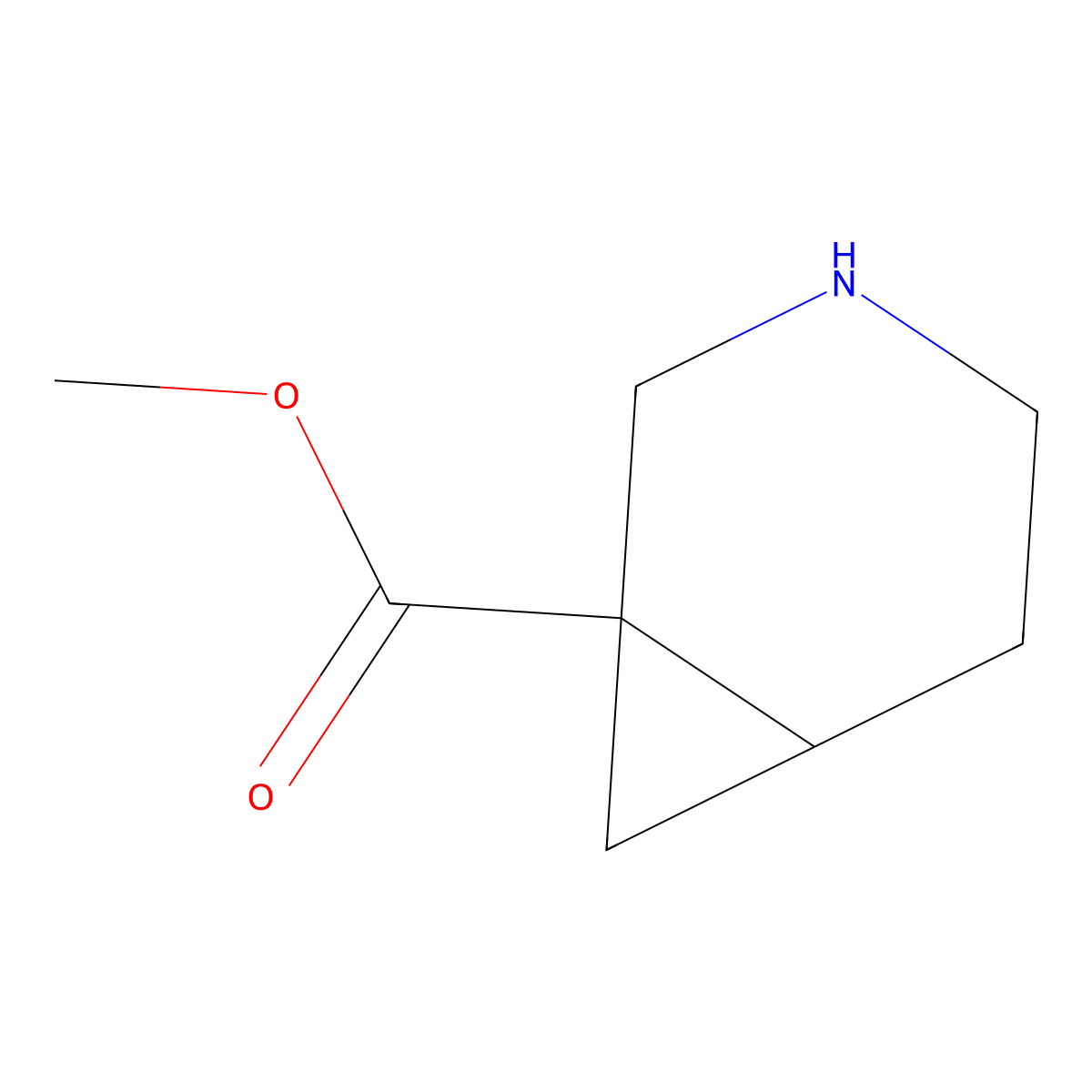 Methyl 3-azabicyclo[4.1.0]heptane-1-carboxylate molecular structure, CAS 1204820-65-4