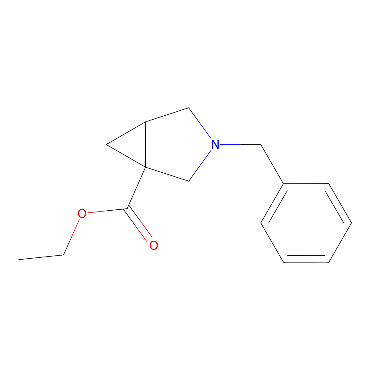(1S,5S)-ethyl 3-benzyl-3-azabicyclo[3.1.0]hexane-1-carboxylate molecular structure, CAS 1204820-71-2