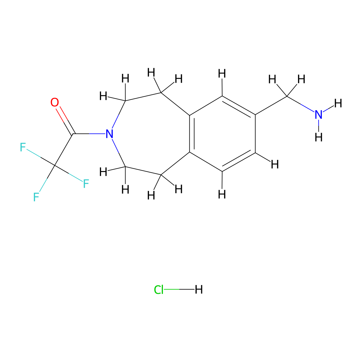 1-(7-(aminomethyl)-4,5-dihydro-1H-benzo[d]azepin-3(2H)-yl)-2,2,2-trifluoroethanone hydrochloride molecular structure, CAS 1204829-05-9