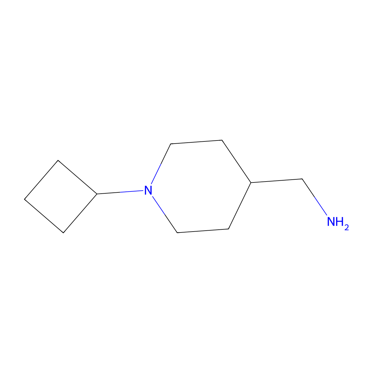 (1-Cyclobutylpiperidin-4-yl)methanamine molecular structure, CAS 1204829-11-7