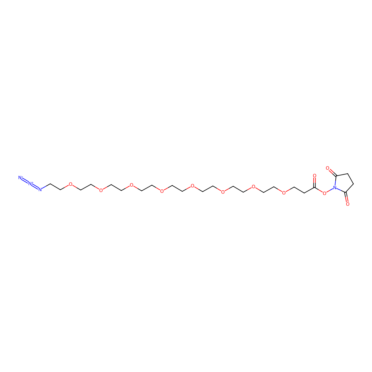 Azido-PEG8-NHS ester molecular structure, CAS 1204834-00-3