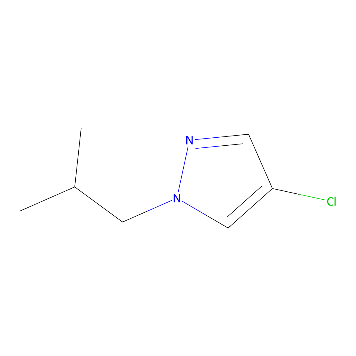 4-chloro-1-isobutyl-1H-pyrazole molecular structure, CAS 1204901-78-9
