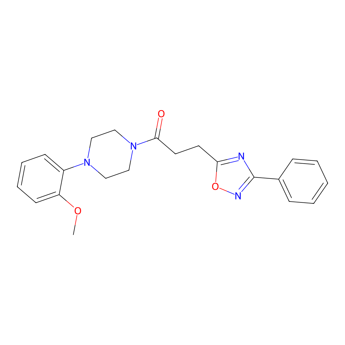1-[4-(2-Methoxyphenyl)piperazin-1-yl]-3-(3-phenyl-1,2,4-oxadiazol-5-yl)propan-1-one molecular structure, CAS 1204904-54-0