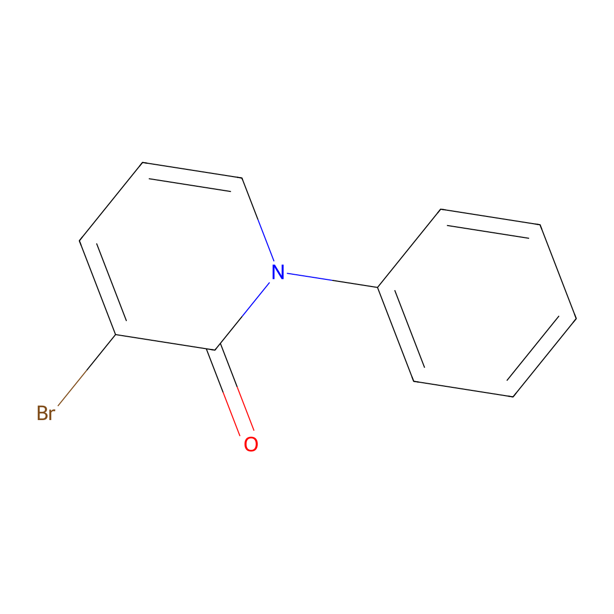 3-Bromo-1-phenylpyridin-2(1H)-one molecular structure, CAS 120491-70-5