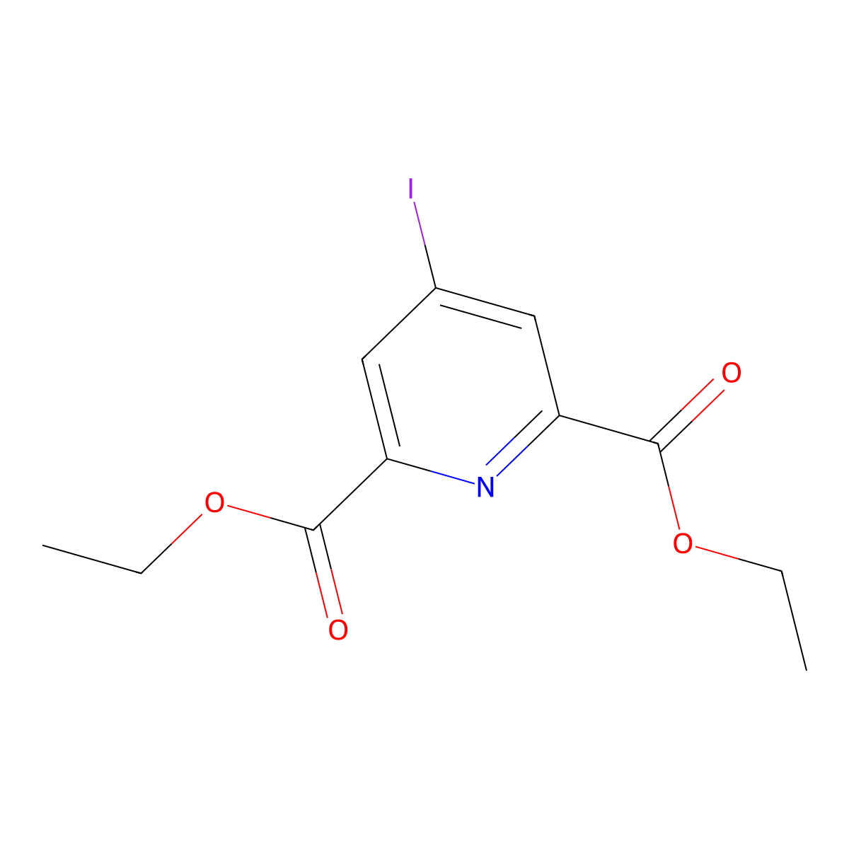 Diethyl 4-iodopyridine-2,6-dicarboxylate molecular structure, CAS 120491-90-9
