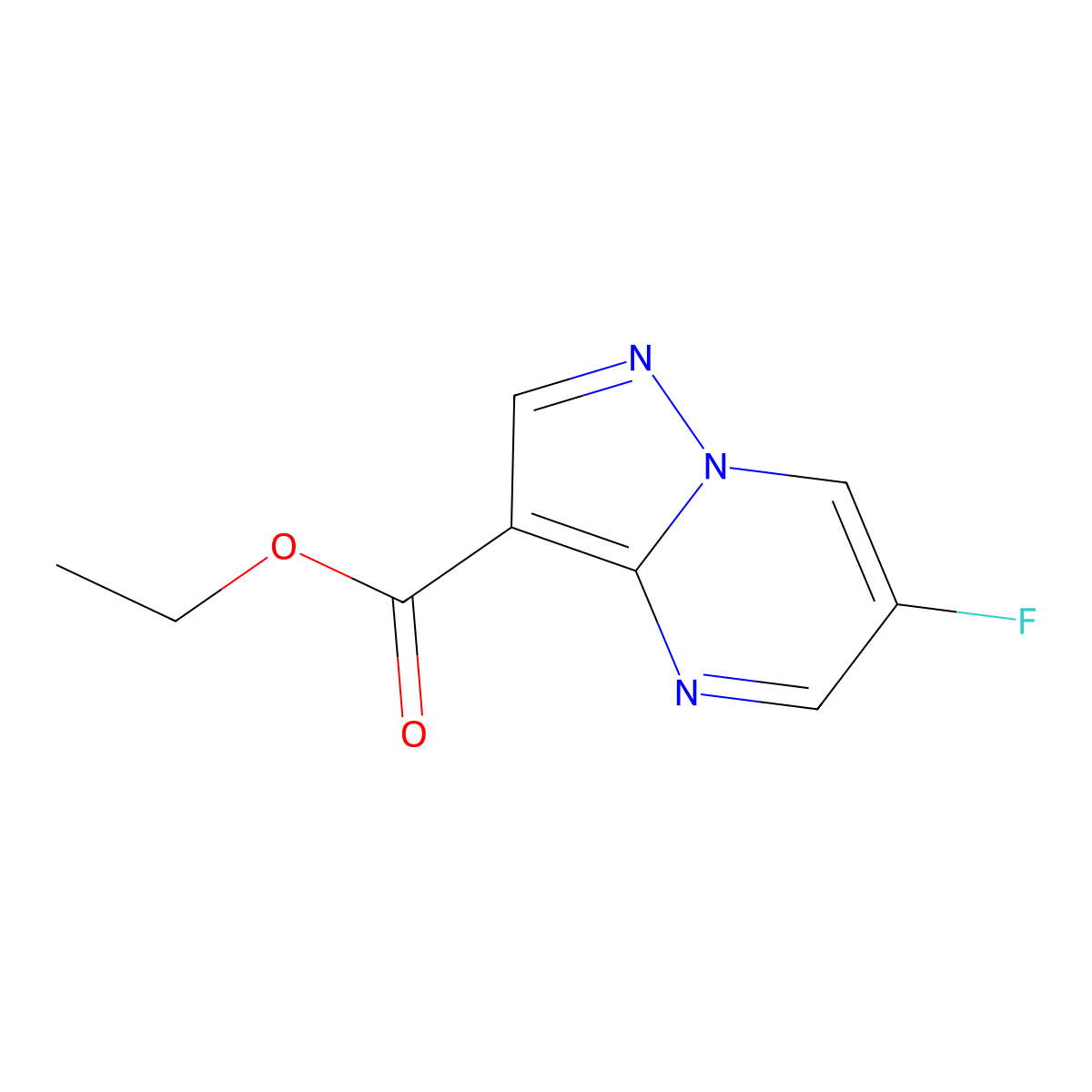 Ethyl 6-fluoropyrazolo[1,5-a]pyrimidine-3-carboxylate molecular structure, CAS 1204926-19-1