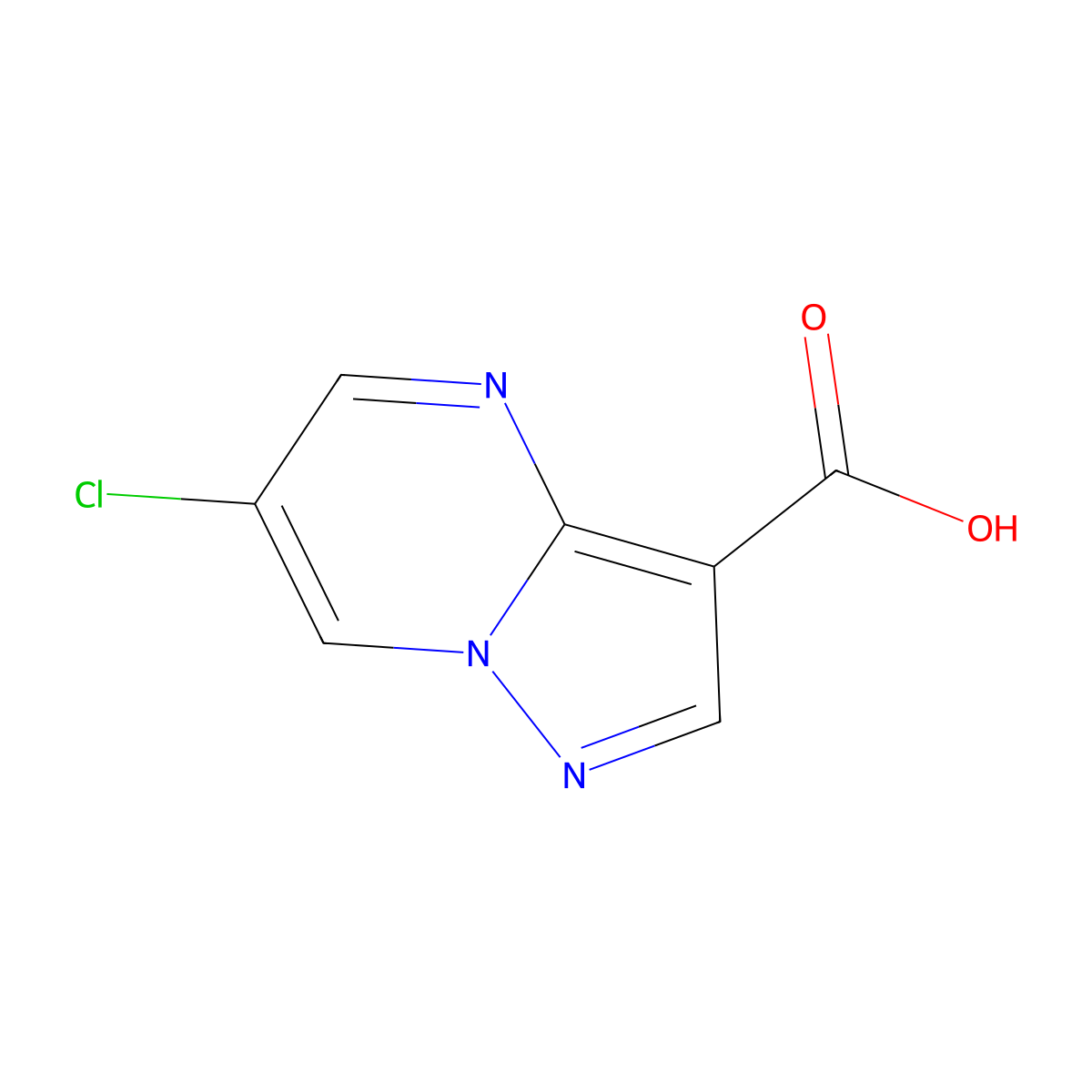 6-Chloropyrazolo[1,5-a]pyrimidine-3-carboxylic acid molecular structure, CAS 1204926-24-8