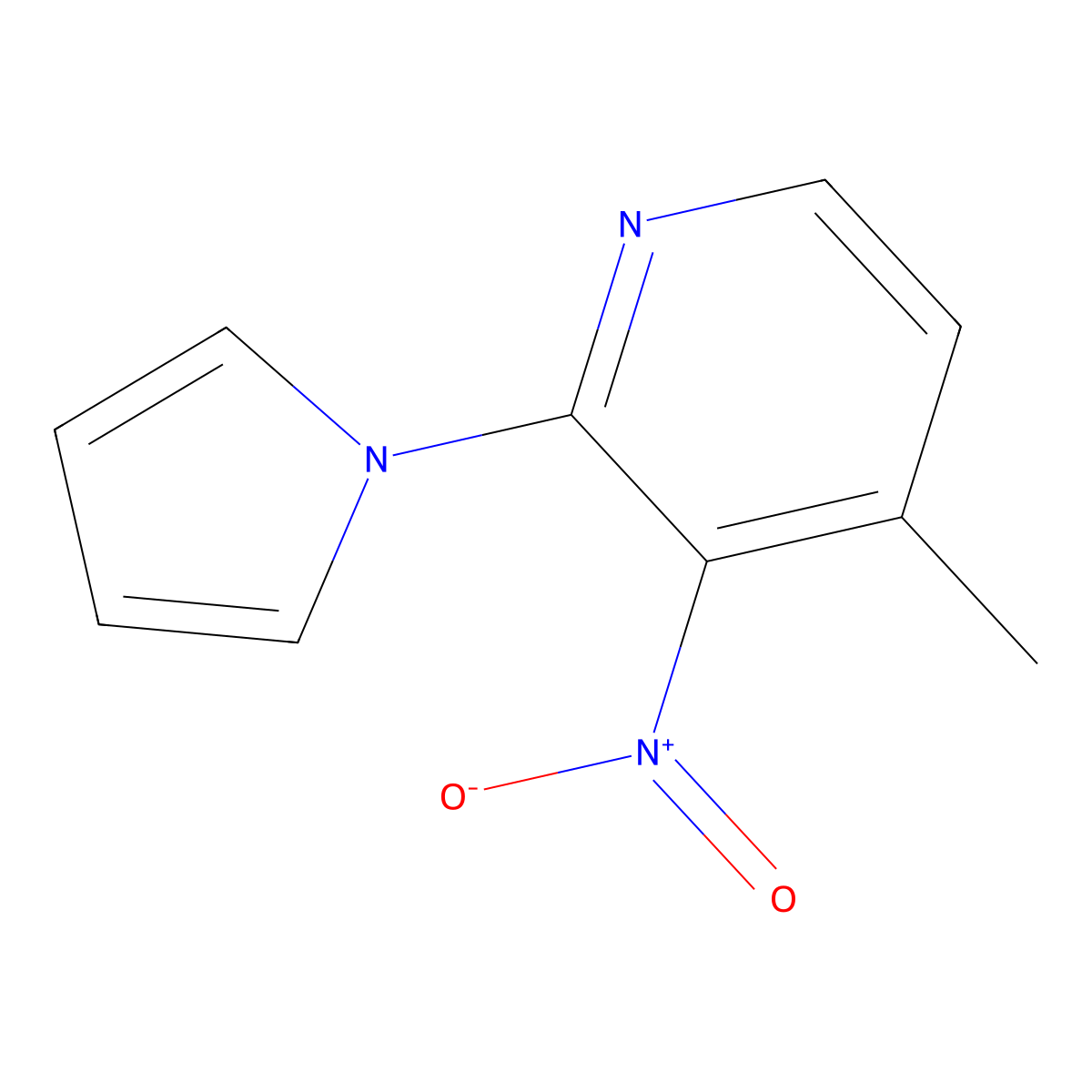 4-Methyl-3-nitro-2-(1H-pyrrol-1-yl)pyridine molecular structure, CAS 120494-05-5