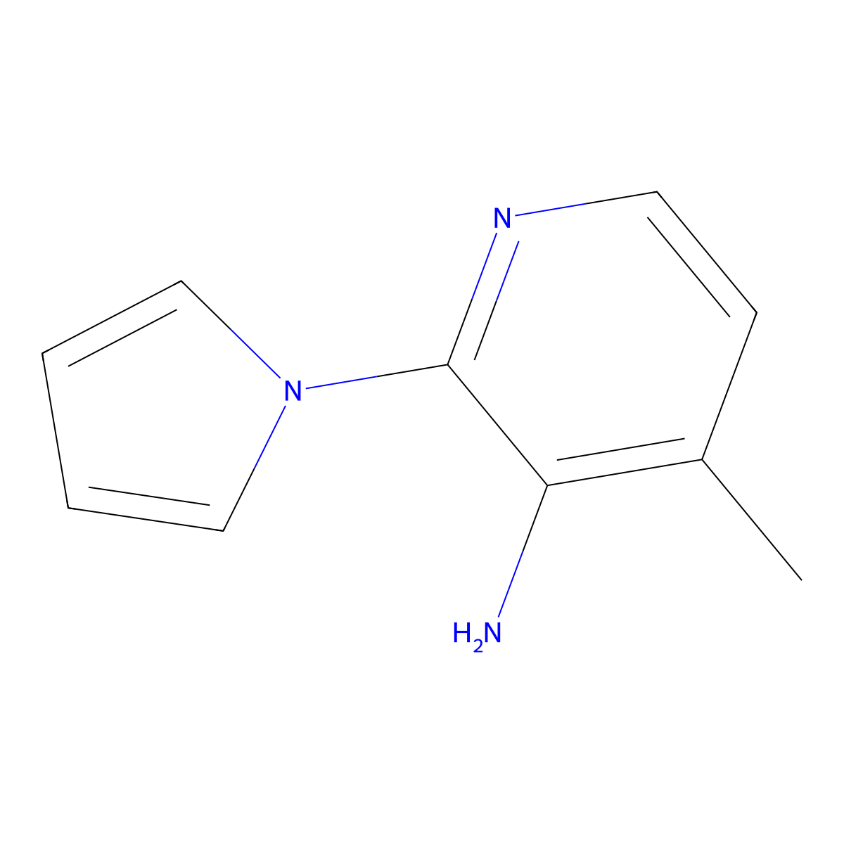 4-Methyl-2-(1H-pyrrol-1-yl)pyridin-3-amine molecular structure, CAS 120494-06-6