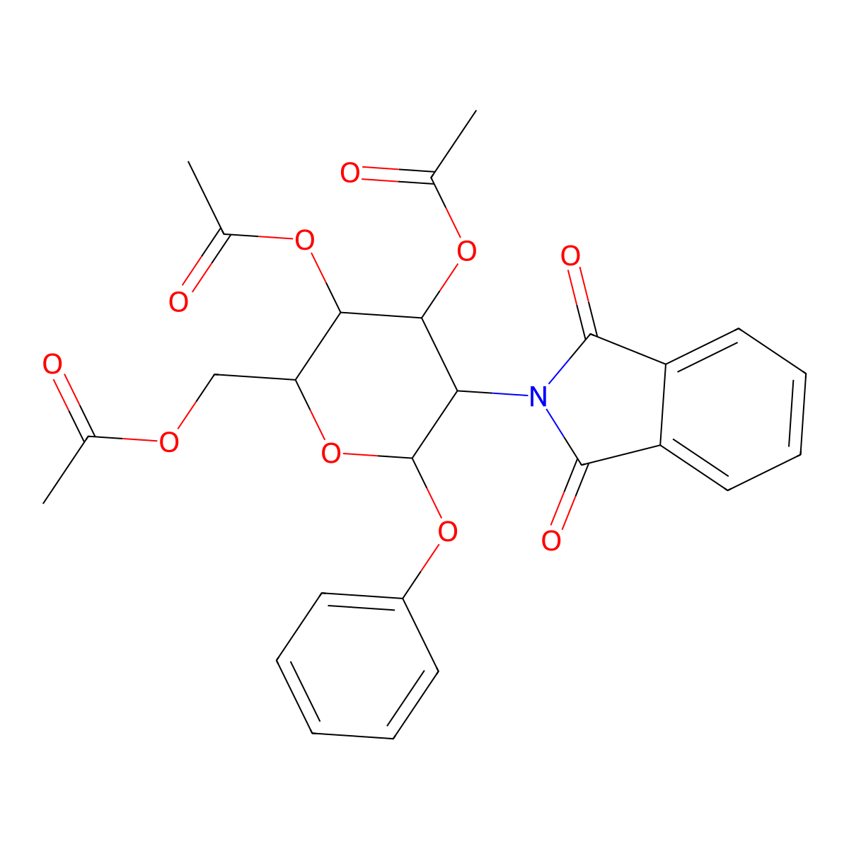 Phenyl 3,4,6-tri-o-acetyl-2-deoxy-2-phthalimido-beta-d-glucopyranoside molecular structure, CAS 120498-97-7