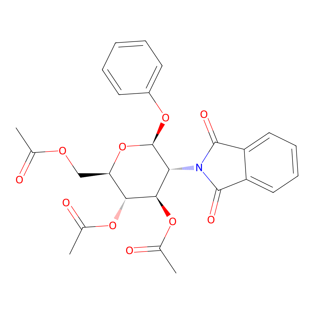 Phenyl 3,4,6-tri-o-acetyl-2-deoxy-2-phthalimido-beta-d-glucopyranoside molecular structure, CAS 120498-97-7