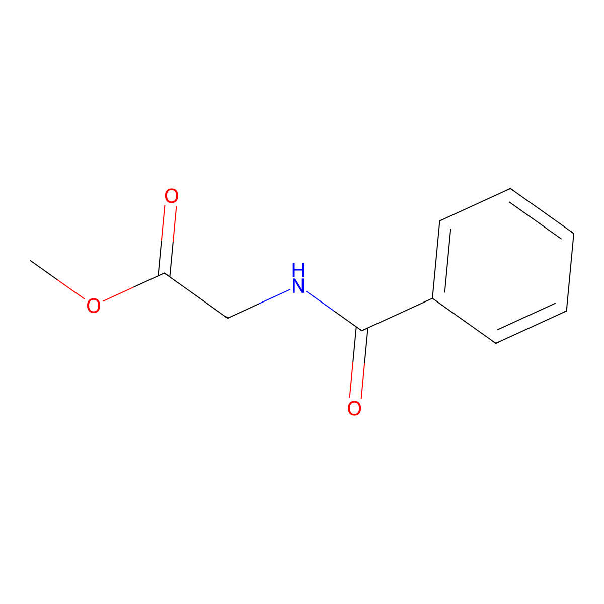 Methyl hippurate molecular structure, CAS 1205-08-9