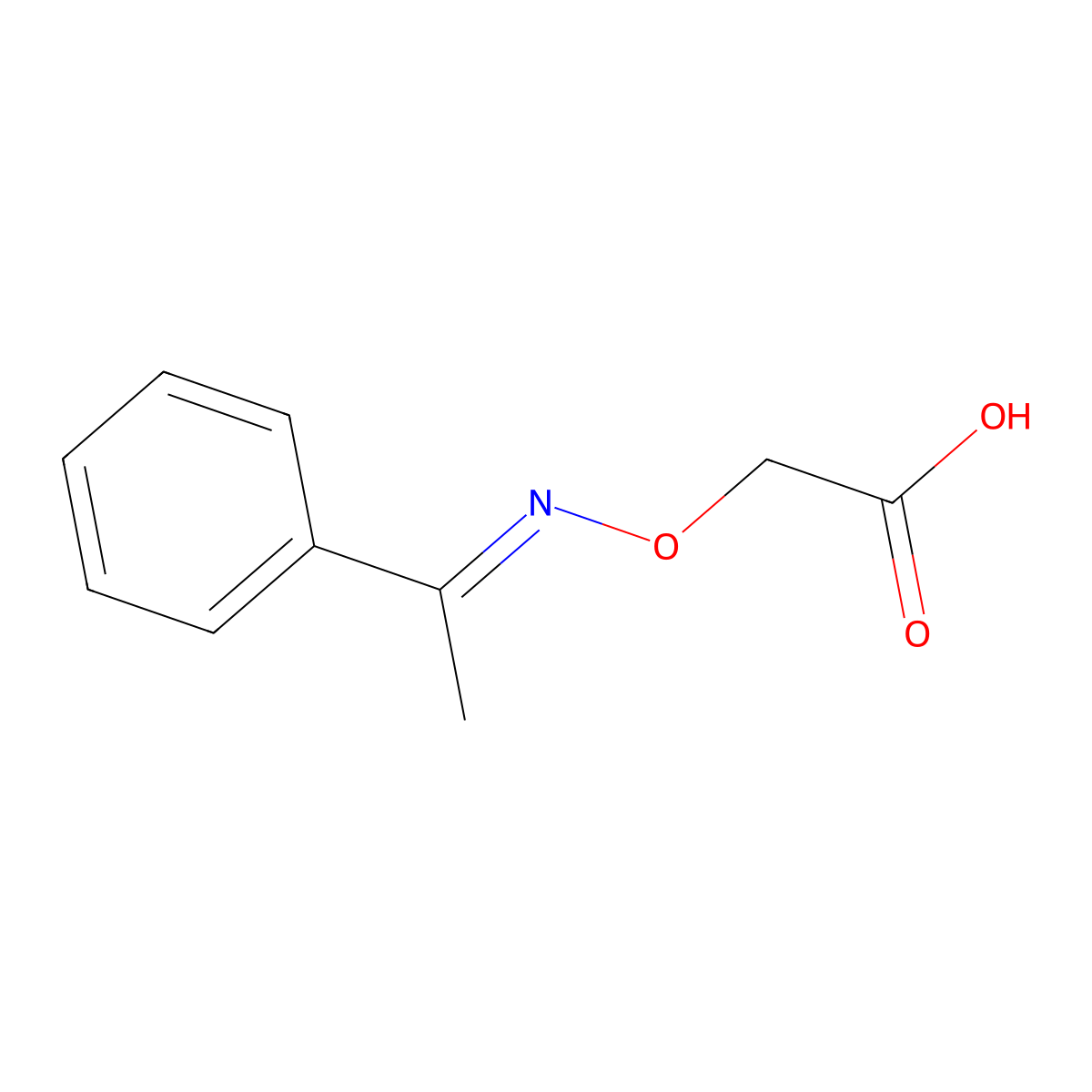 2-(1-Phenylethylideneamino)oxyacetic acid molecular structure, CAS 1205-09-0