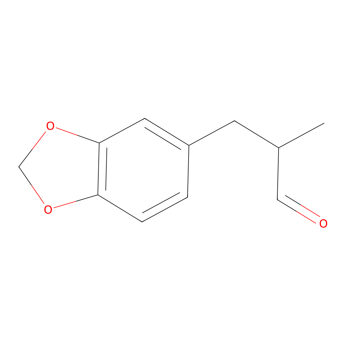 3-(3,4-Methylenedioxyphenyl)-2-methylpropanal molecular structure, CAS 1205-17-0
