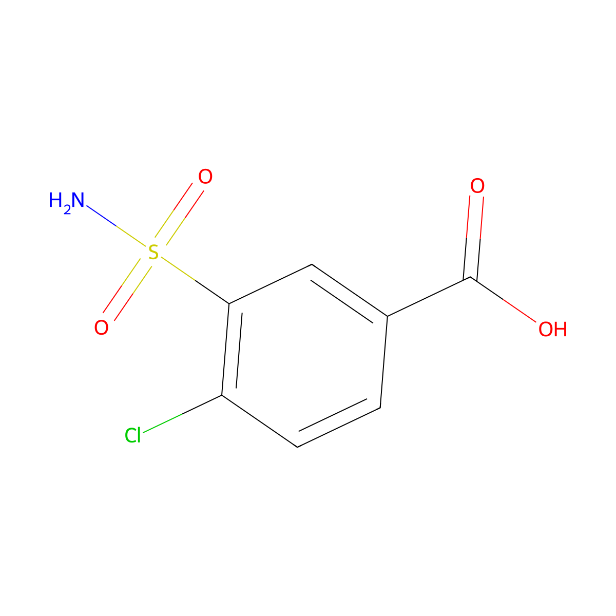 4-Chloro-3-sulfamoylbenzoic acid molecular structure, CAS 1205-30-7