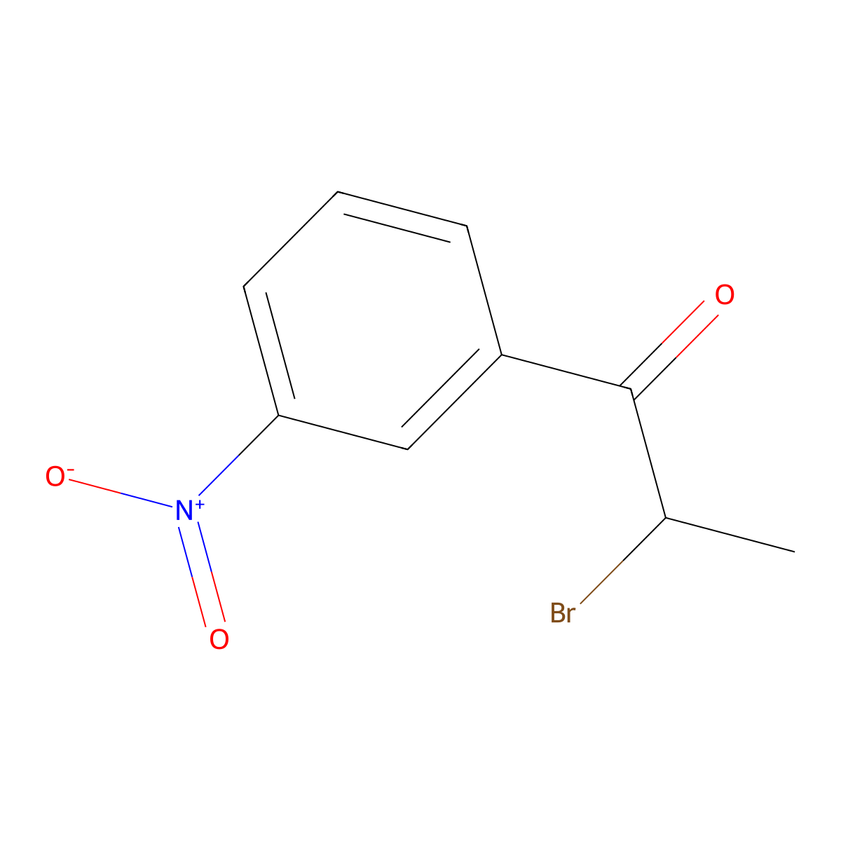2-Bromo-1-(3-nitrophenyl)propan-1-one molecular structure, CAS 1205-36-3