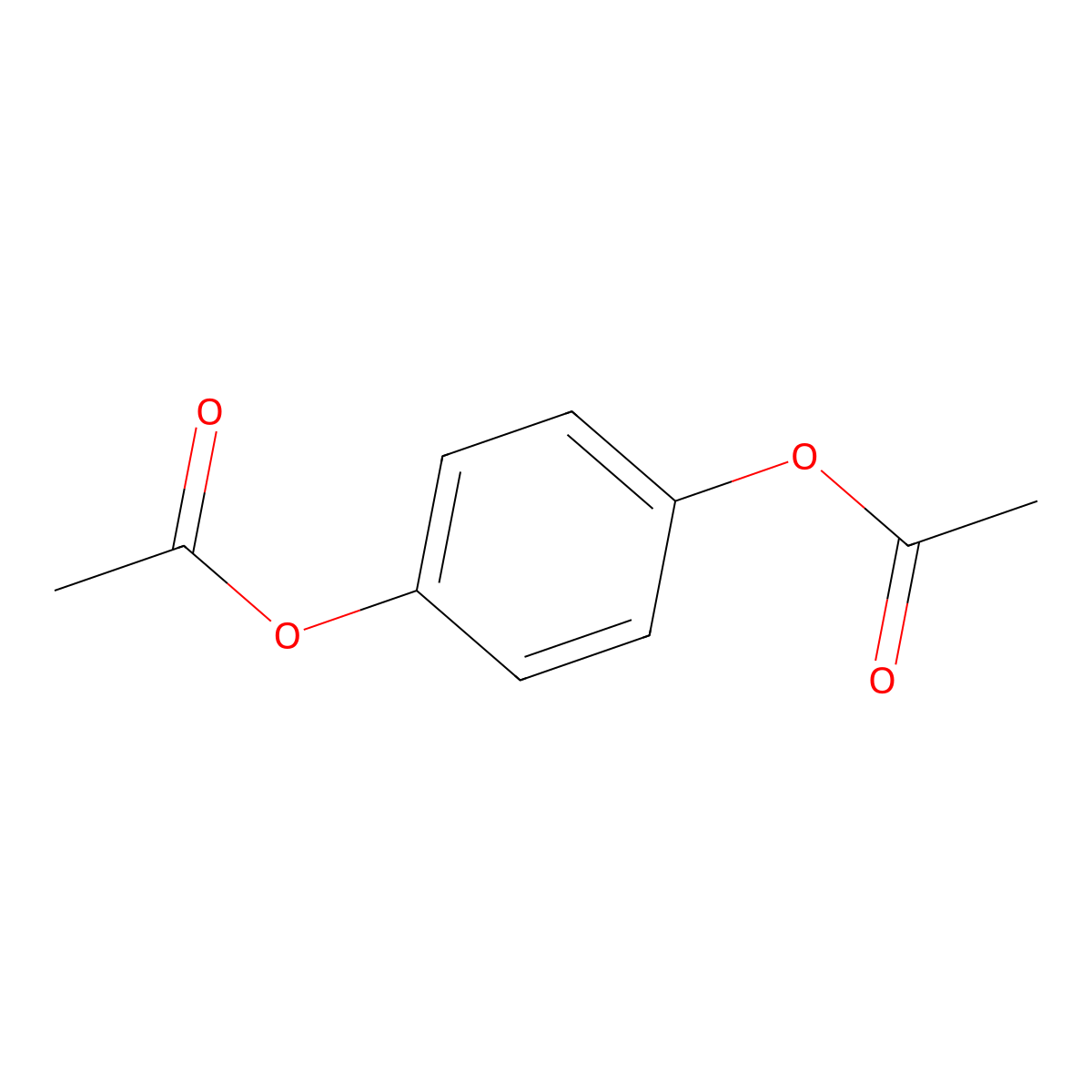 Hydroquinone diacetate molecular structure, CAS 1205-91-0
