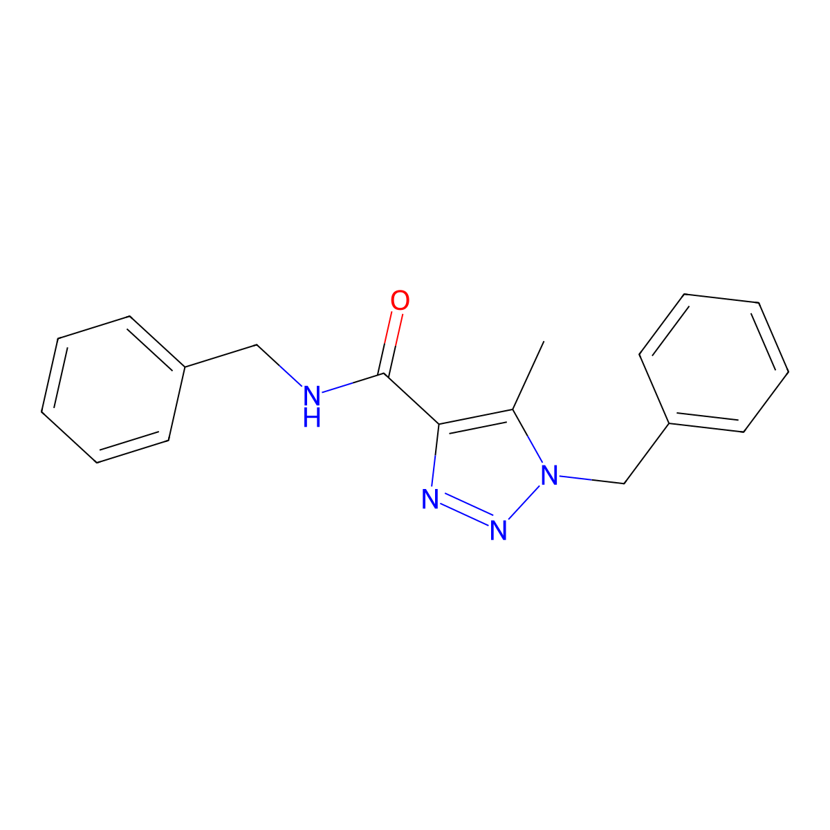 N,1-dibenzyl-5-methyl-1H-1,2,3-triazole-4-carboxamide molecular structure, CAS 1205028-80-3