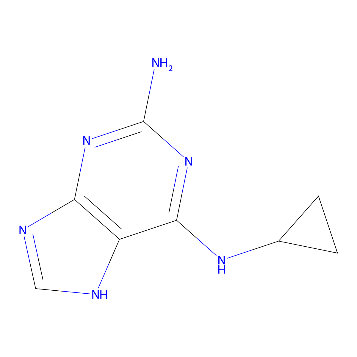 2-Amino-6-cyclopropylaminopurine molecular structure, CAS 120503-69-7