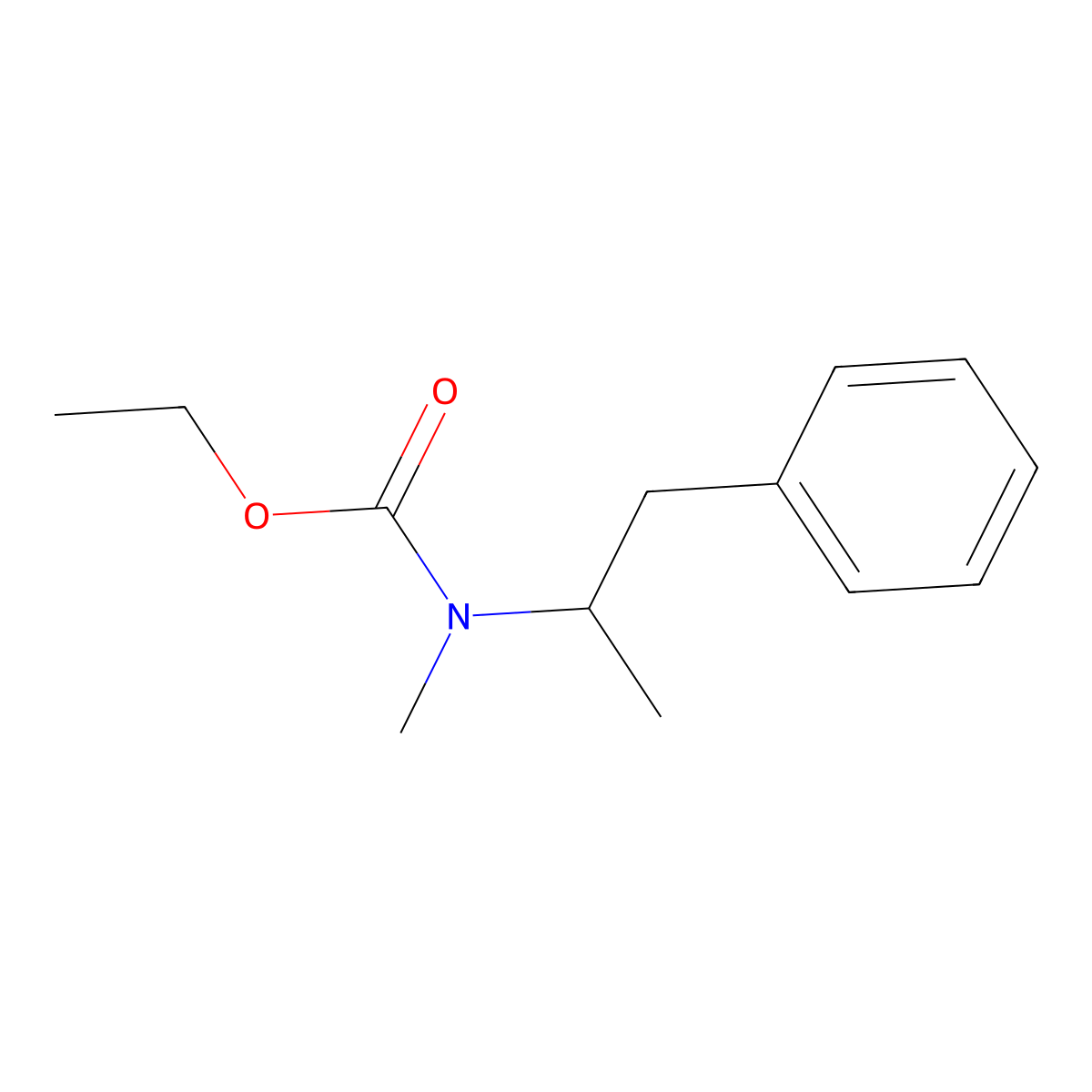 Methamphetamine ethyl carbamate molecular structure, CAS 120504-67-8