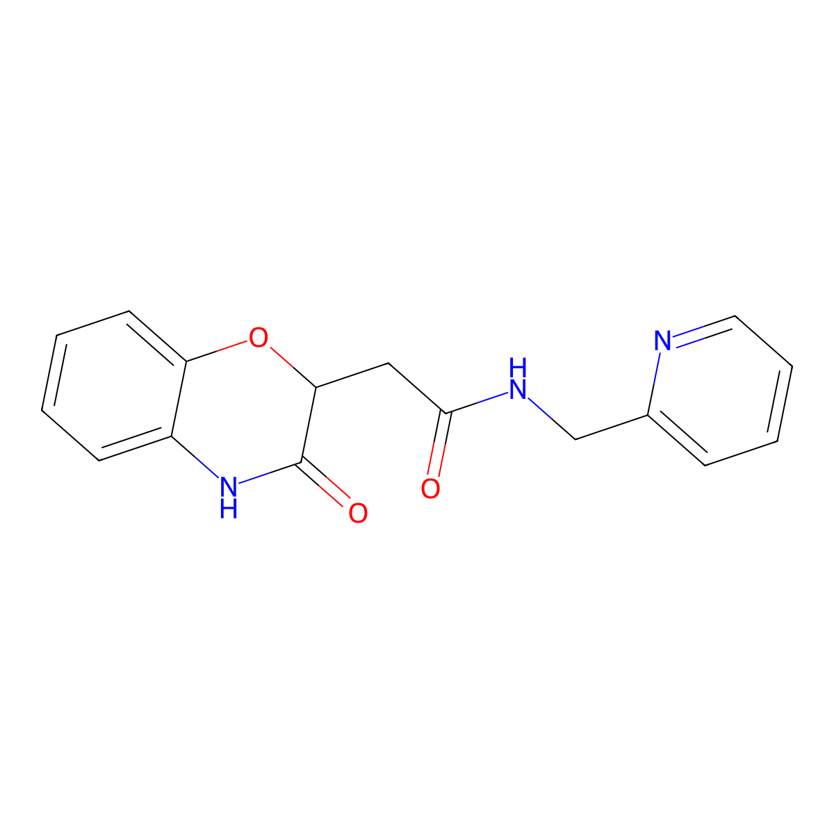 2-(3-hydroxy-2H-1,4-benzoxazin-2-yl)-N-(pyridin-2-ylmethyl)acetamide molecular structure, CAS 1205046-74-7