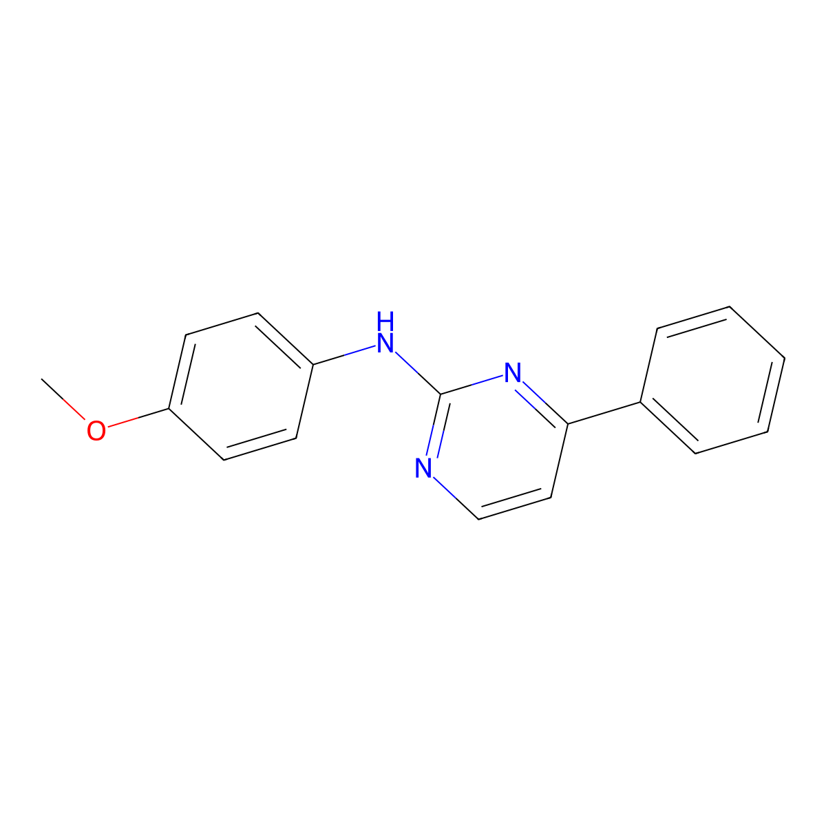 N-(4-methoxyphenyl)-4-phenylpyrimidin-2-amine molecular structure, CAS 1205077-91-3