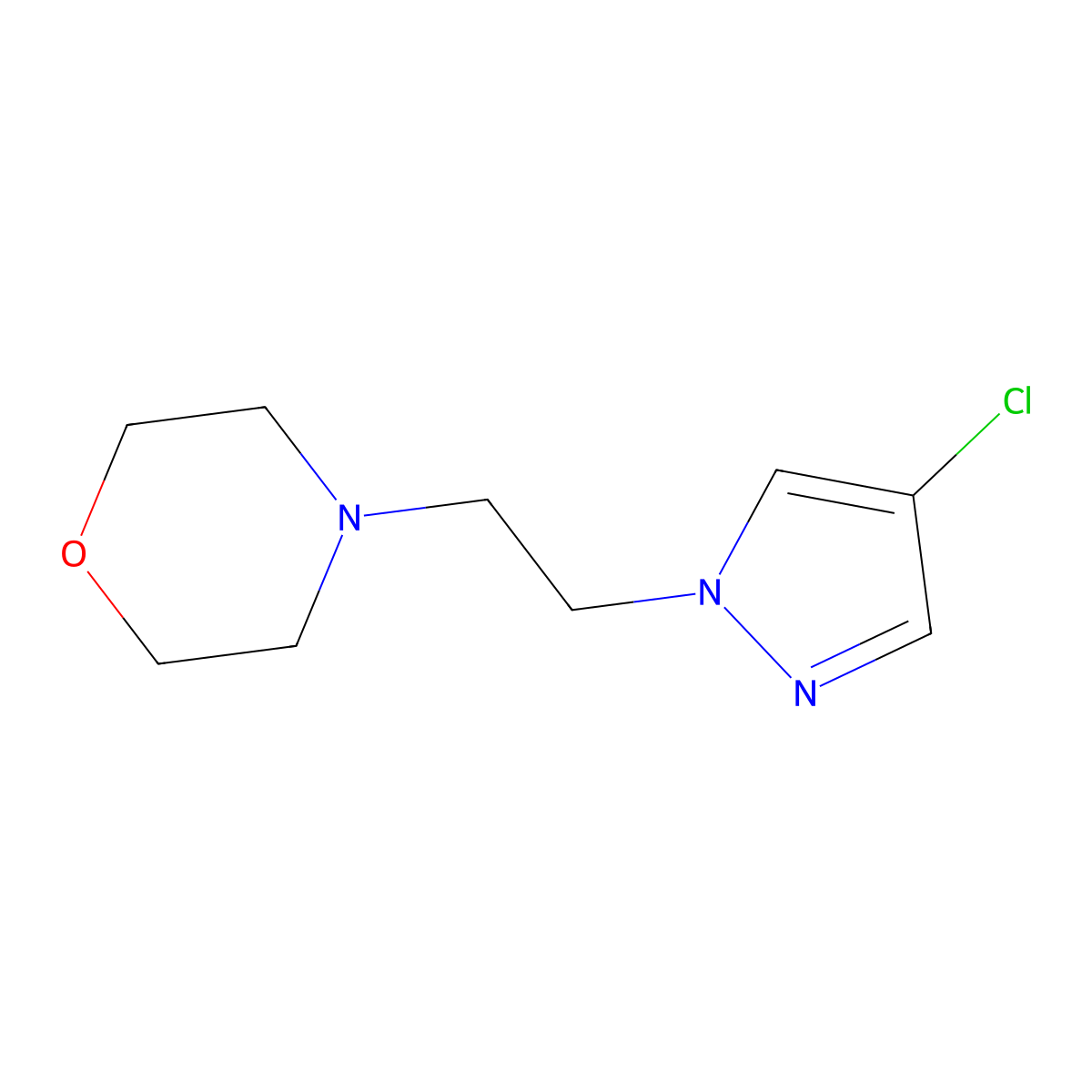 4-[2-(4-chloro-1H-pyrazol-1-yl)ethyl]morpholine molecular structure, CAS 1205083-33-5