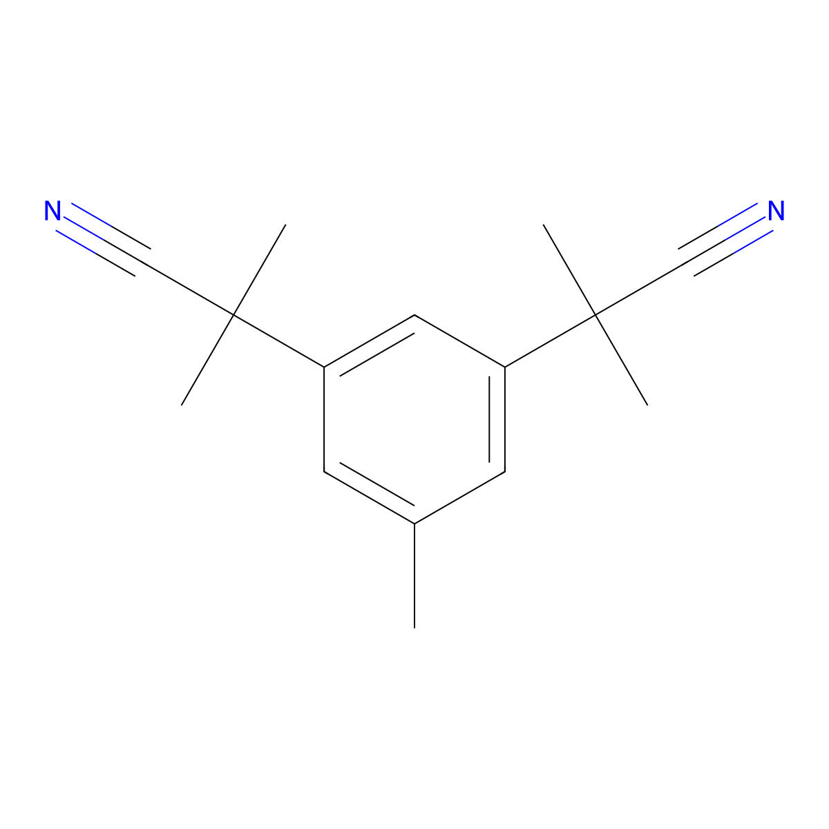 Anastrozole 5-methyl analog molecular structure, CAS 120511-72-0
