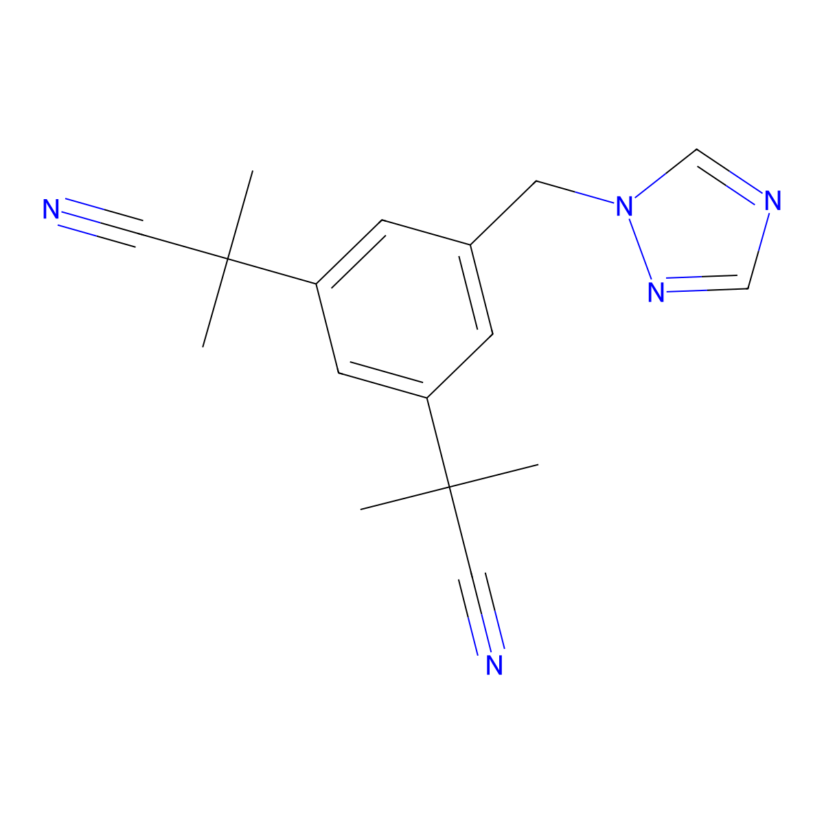 Anastrozole molecular structure, CAS 120511-73-1