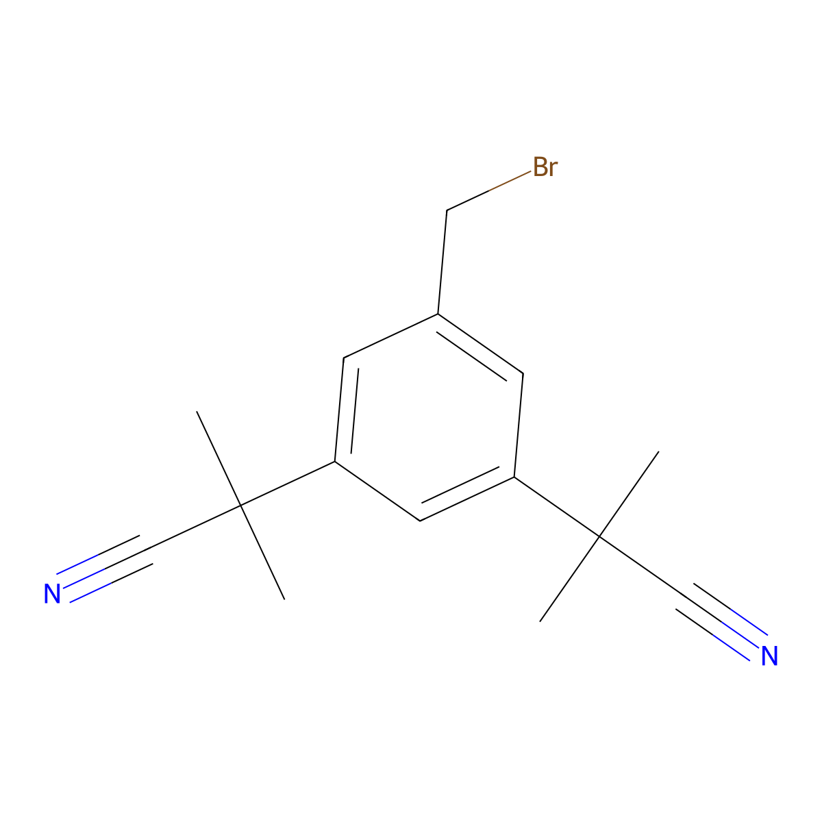2,2'-(5-Bromomethyl-1,3-phenylene)di(2-methylpropiononitrile) molecular structure, CAS 120511-84-4