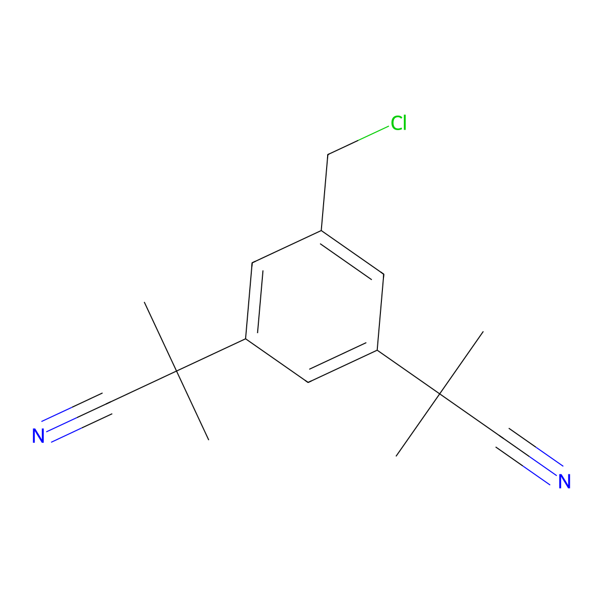2-(3-(Chloromethyl)-5-(2-cyanopropan-2-yl)phenyl)-2-methylpropanenitrile molecular structure, CAS 120511-91-3