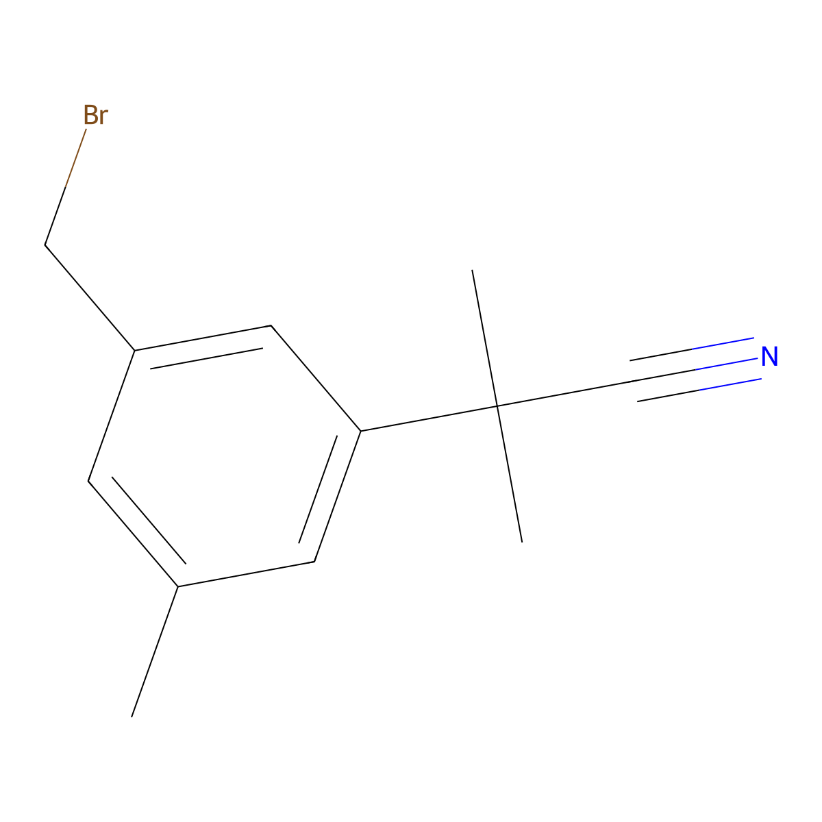 2-[3-(Bromomethyl)-5-methylphenyl]-2-methylpropanenitrile molecular structure, CAS 120512-36-9