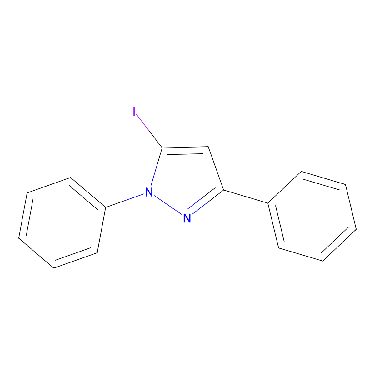 5-Iodo-1,3-diphenyl-1H-pyrazole molecular structure, CAS 1205123-38-1