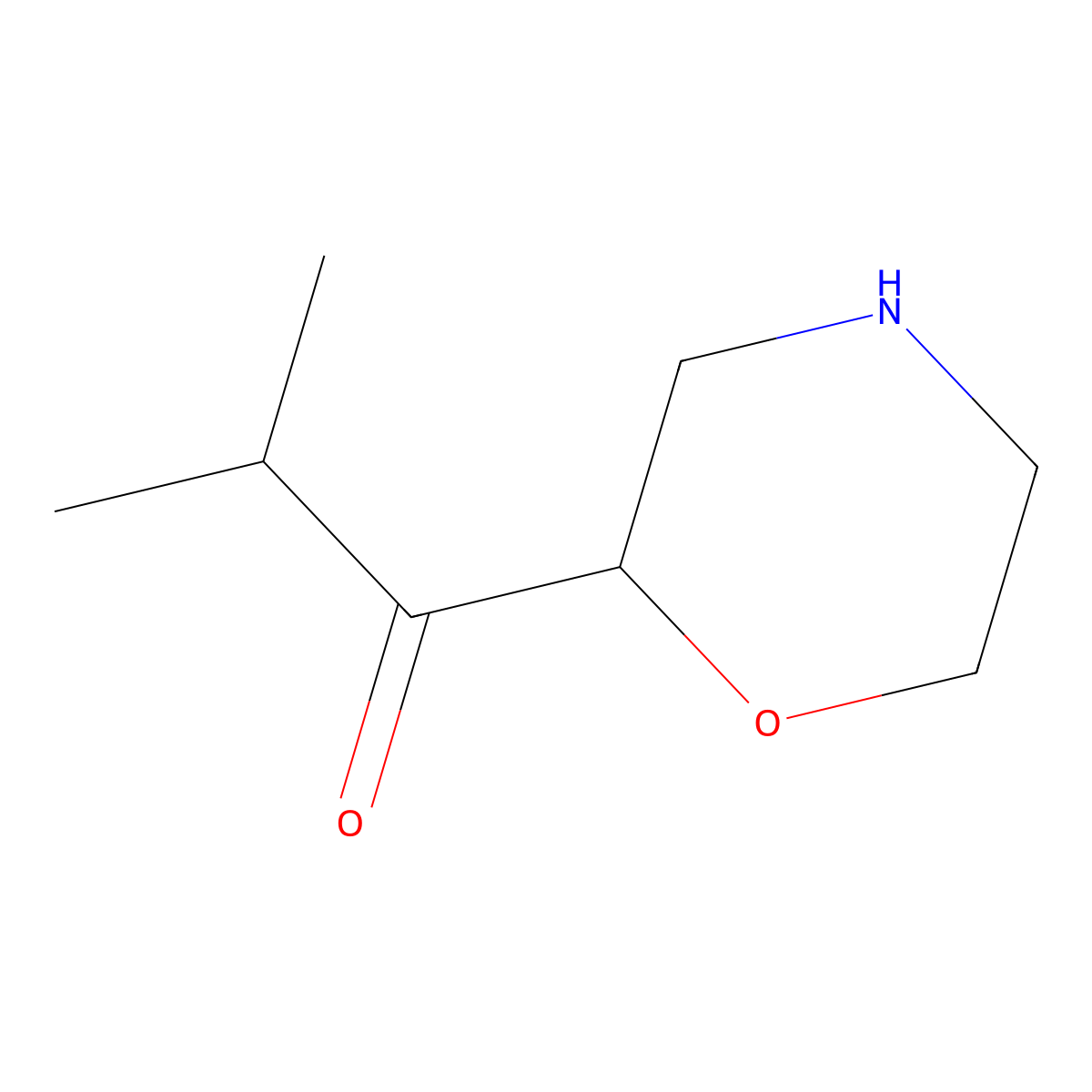 2-Methyl-1-(morpholin-2-yl)propan-1-one molecular structure, CAS 1205123-57-4
