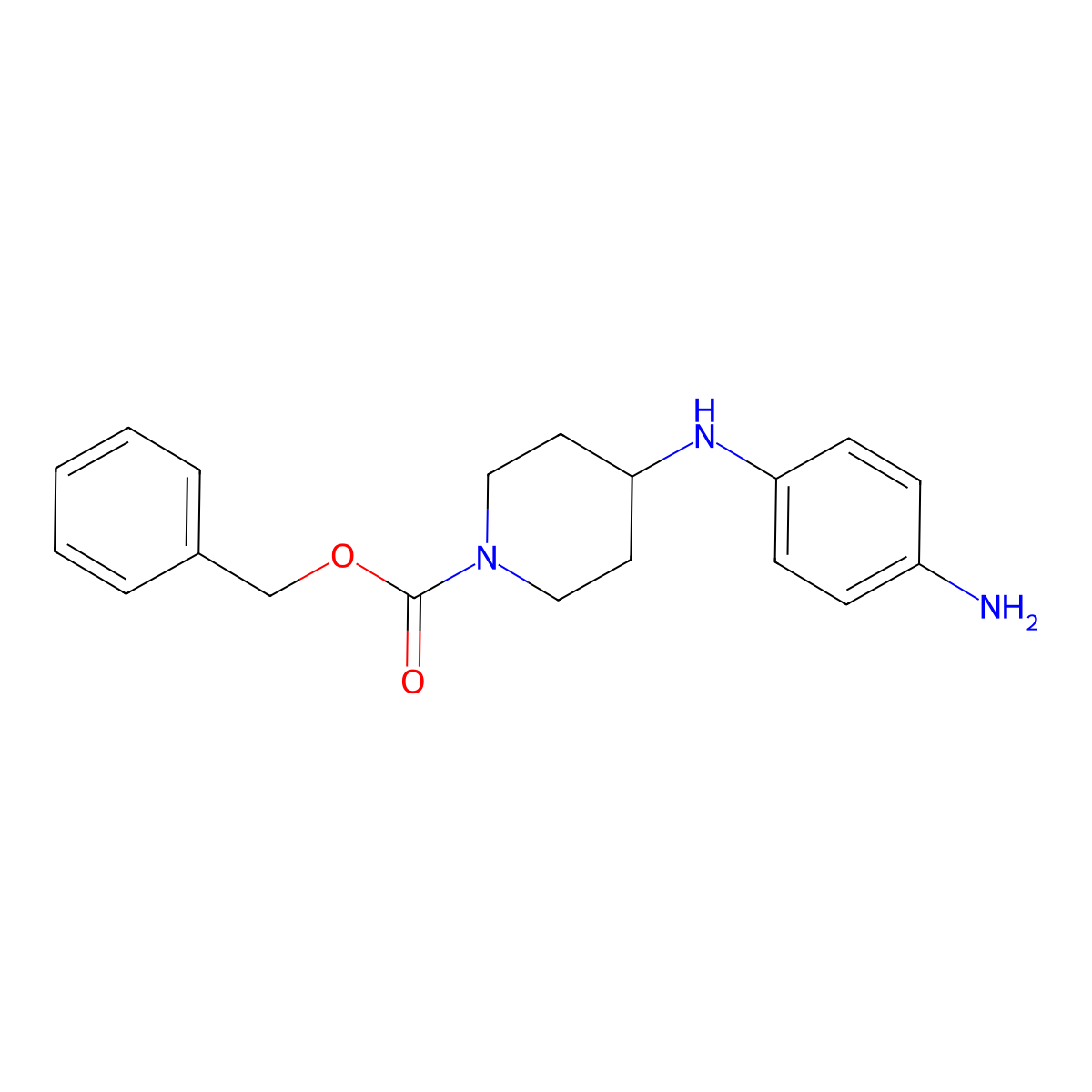 Benzyl 4-((4-aminophenyl)amino)piperidine-1-carboxylate molecular structure, CAS 1205123-95-0