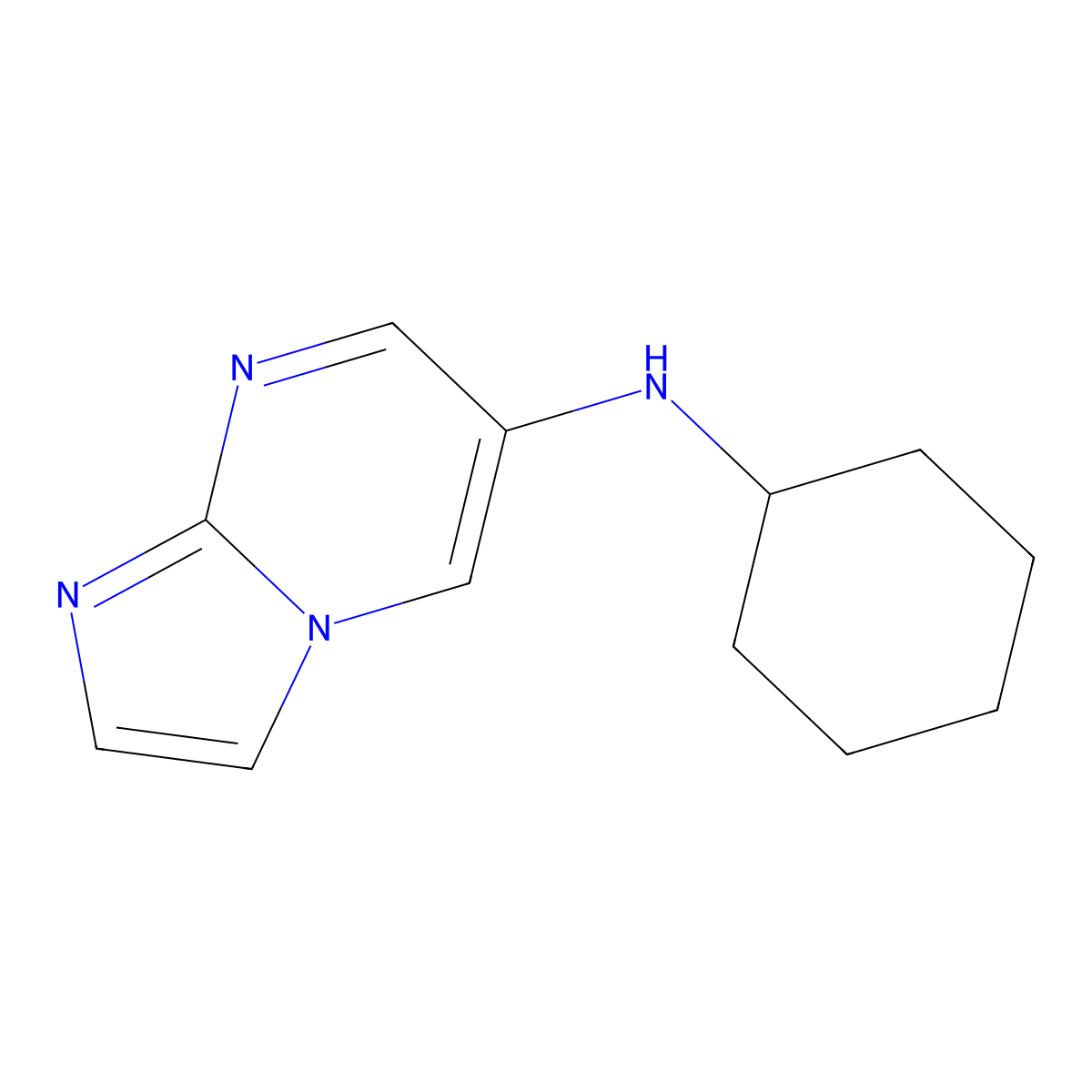 N-cyclohexylimidazo[1,2-a]pyrimidin-6-amine molecular structure, CAS 1205125-46-7