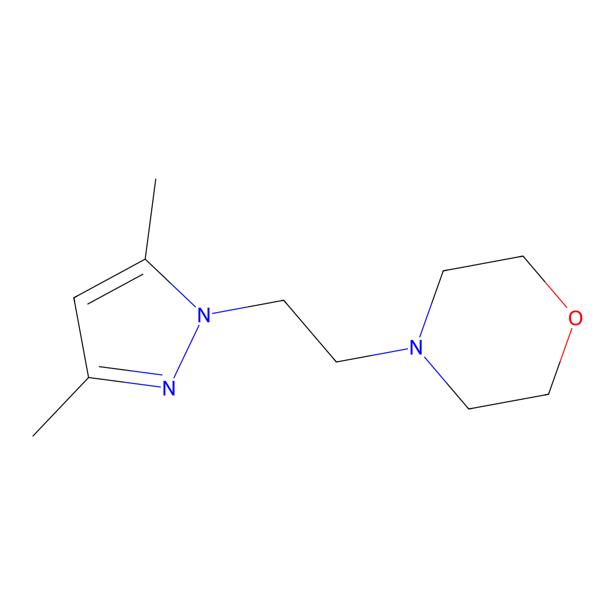 4-(2-(3,5-dimethyl-1H-pyrazol-1-yl)ethyl)morpholine molecular structure, CAS 1205145-50-1