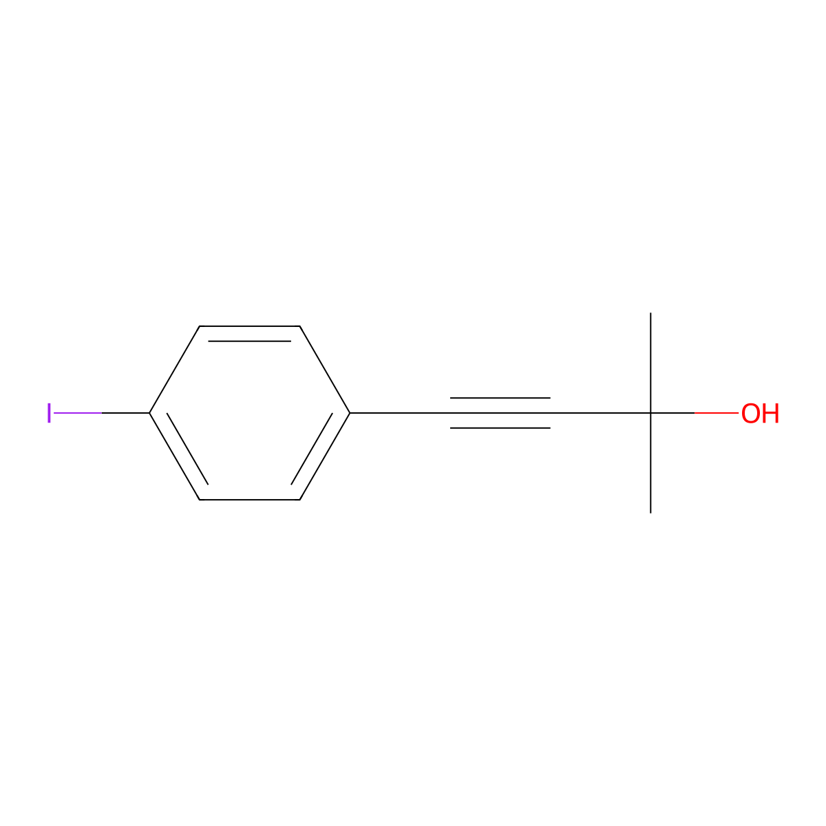 3-Butyn-2-ol, 4-(4-iodophenyl)-2-methyl- molecular structure, CAS 120517-37-5