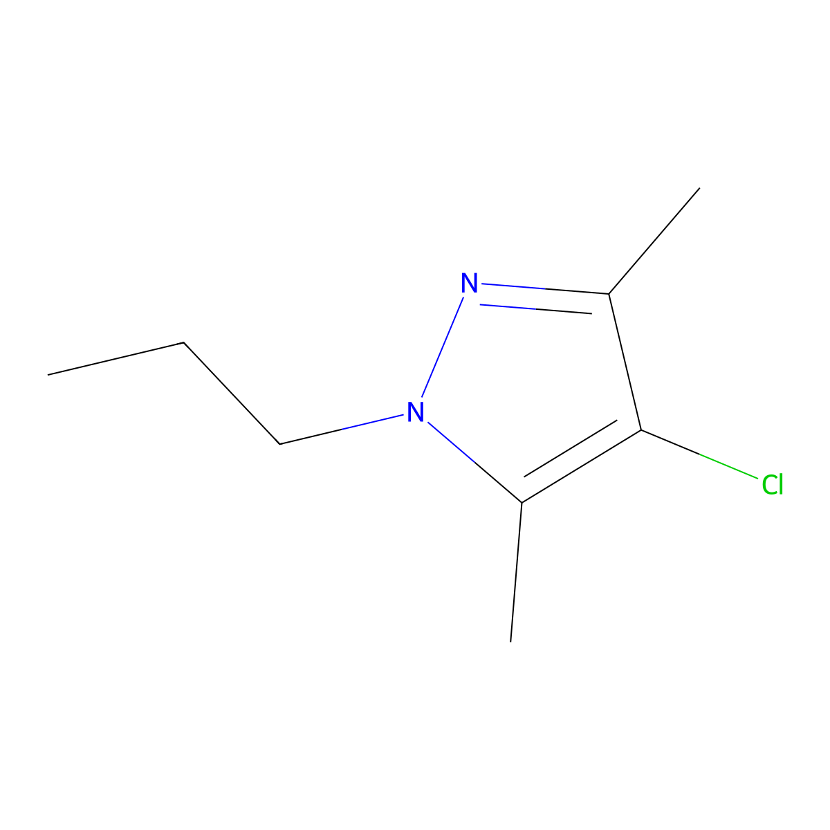 4-chloro-3,5-dimethyl-1-propyl-1H-pyrazole molecular structure, CAS 1205195-65-8