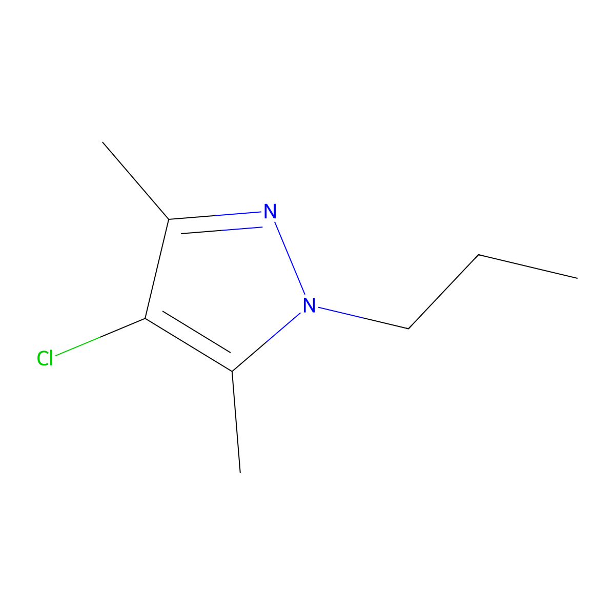 4-chloro-3,5-dimethyl-1-propyl-1H-pyrazole molecular structure, CAS 1205195-65-8