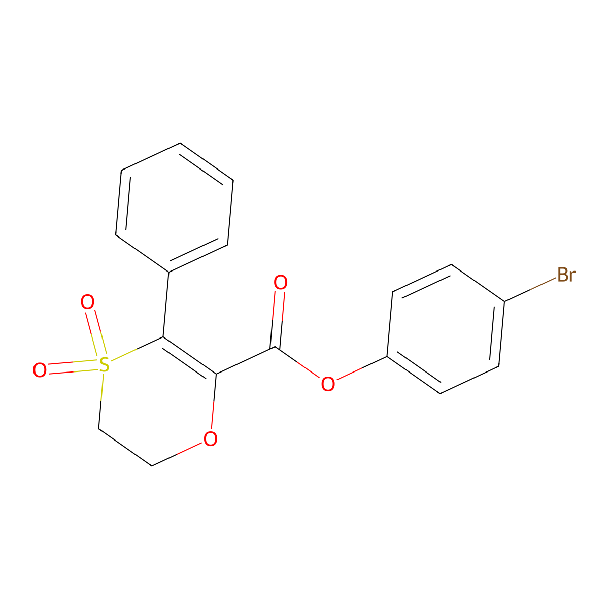 4-Bromophenyl 3-phenyl-5,6-dihydro-1,4-oxathiine-2-carboxylate 4,4-dioxide molecular structure, CAS 1205203-37-7