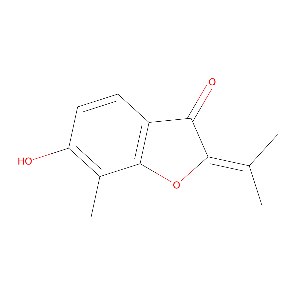 6-hydroxy-7-methyl-2-(propan-2-ylidene)benzofuran-3(2H)-one molecular structure, CAS 1205247-26-2