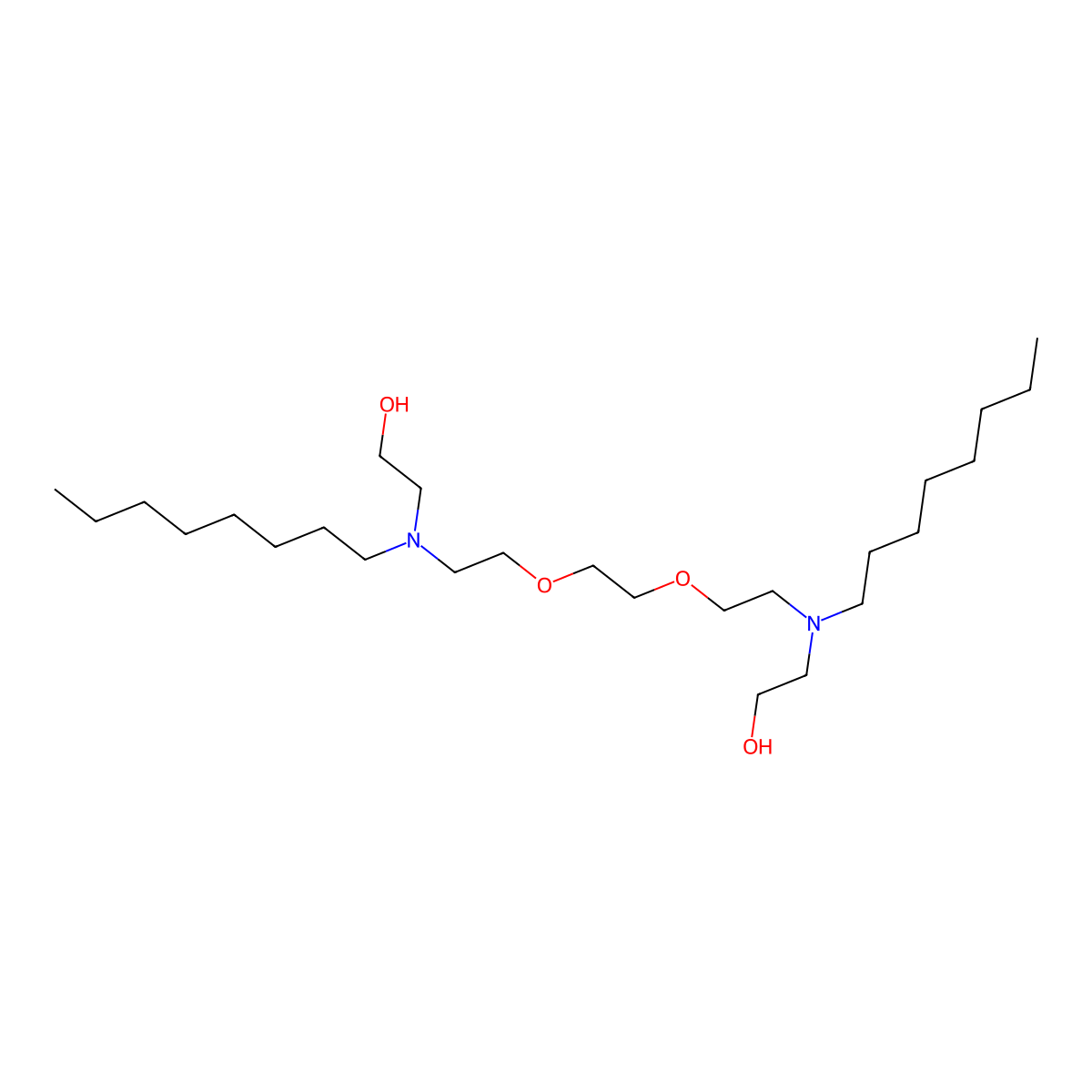6,9-Dioxa-3,12-diazatetradecane-1,14-diol, 3,12-dioctyl- molecular structure, CAS 120530-24-7
