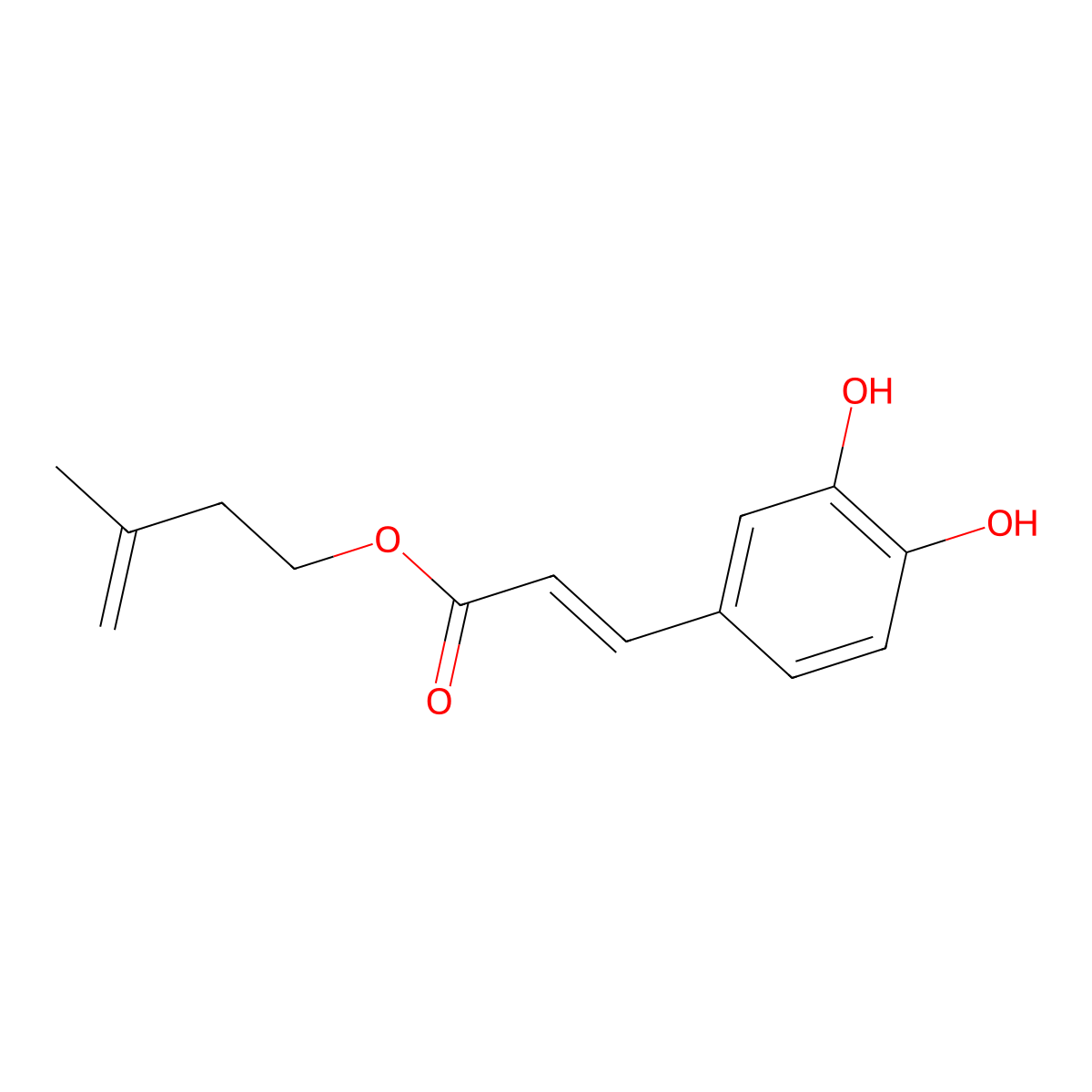 3-Methylbut-3-en-1-yl 3-(3,4-dihydroxyphenyl)prop-2-enoate molecular structure, CAS 120534-18-1