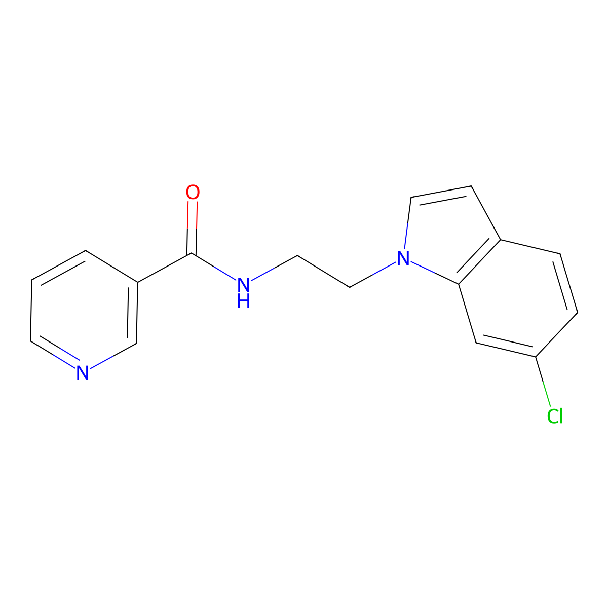 N-[2-(6-chloro-1H-indol-1-yl)ethyl]nicotinamide molecular structure, CAS 1205347-06-3