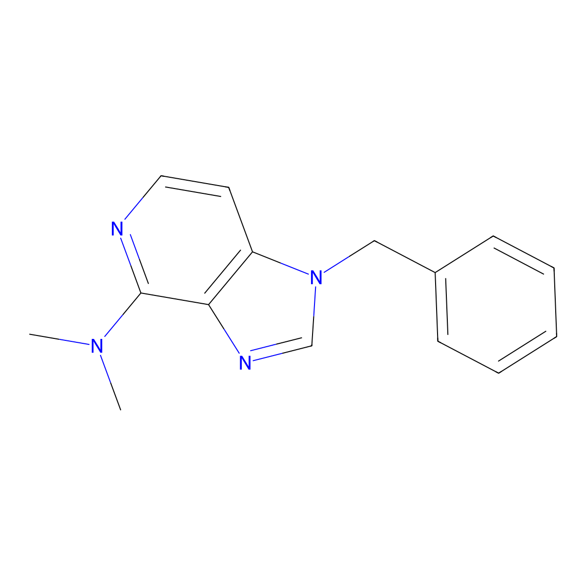 1H-Imidazo(4,5-c)pyridin-4-amine, N,N-dimethyl-1-(phenylmethyl)- molecular structure, CAS 120537-47-5