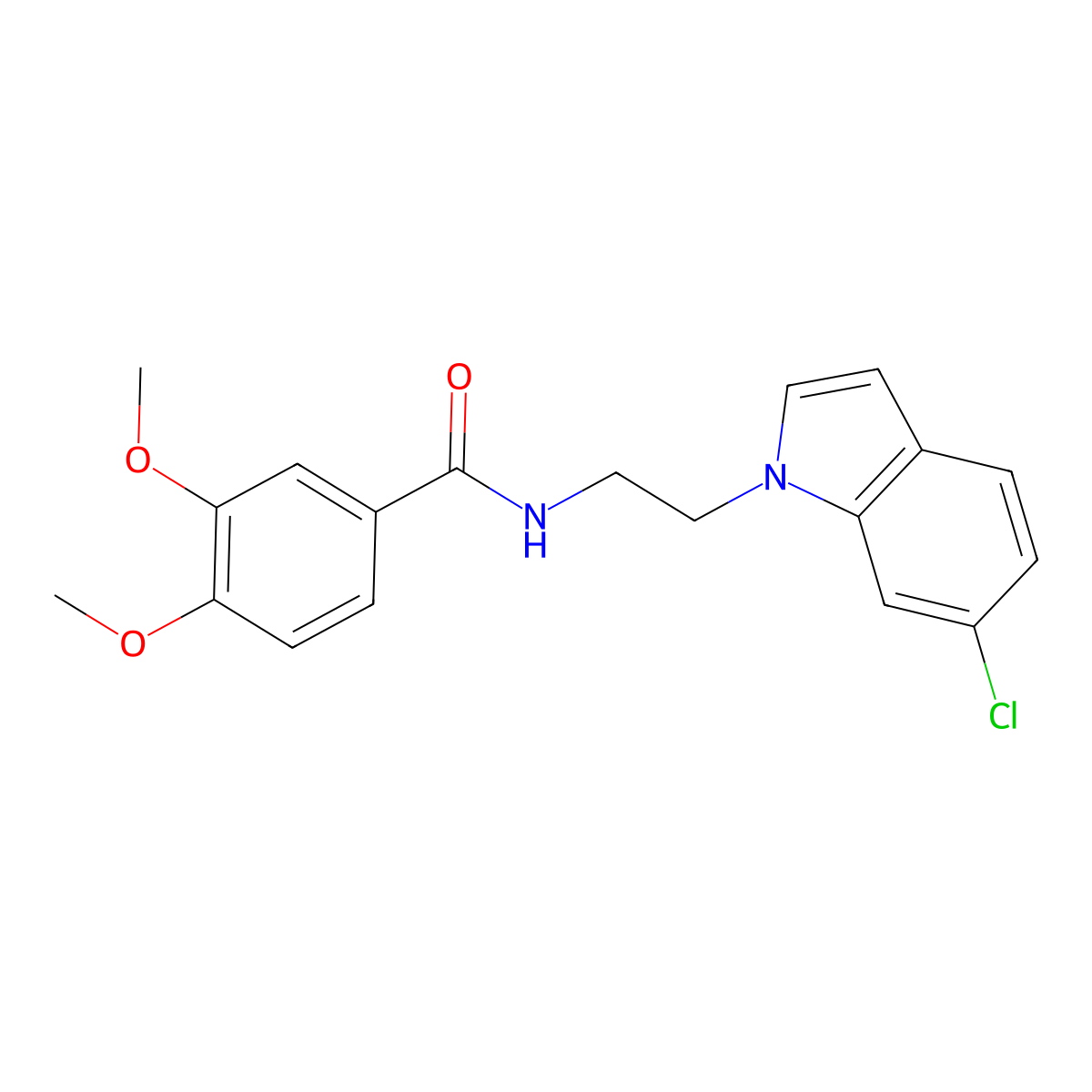 N-[2-(6-chloro-1H-indol-1-yl)ethyl]-3,4-dimethoxybenzamide molecular structure, CAS 1205378-15-9