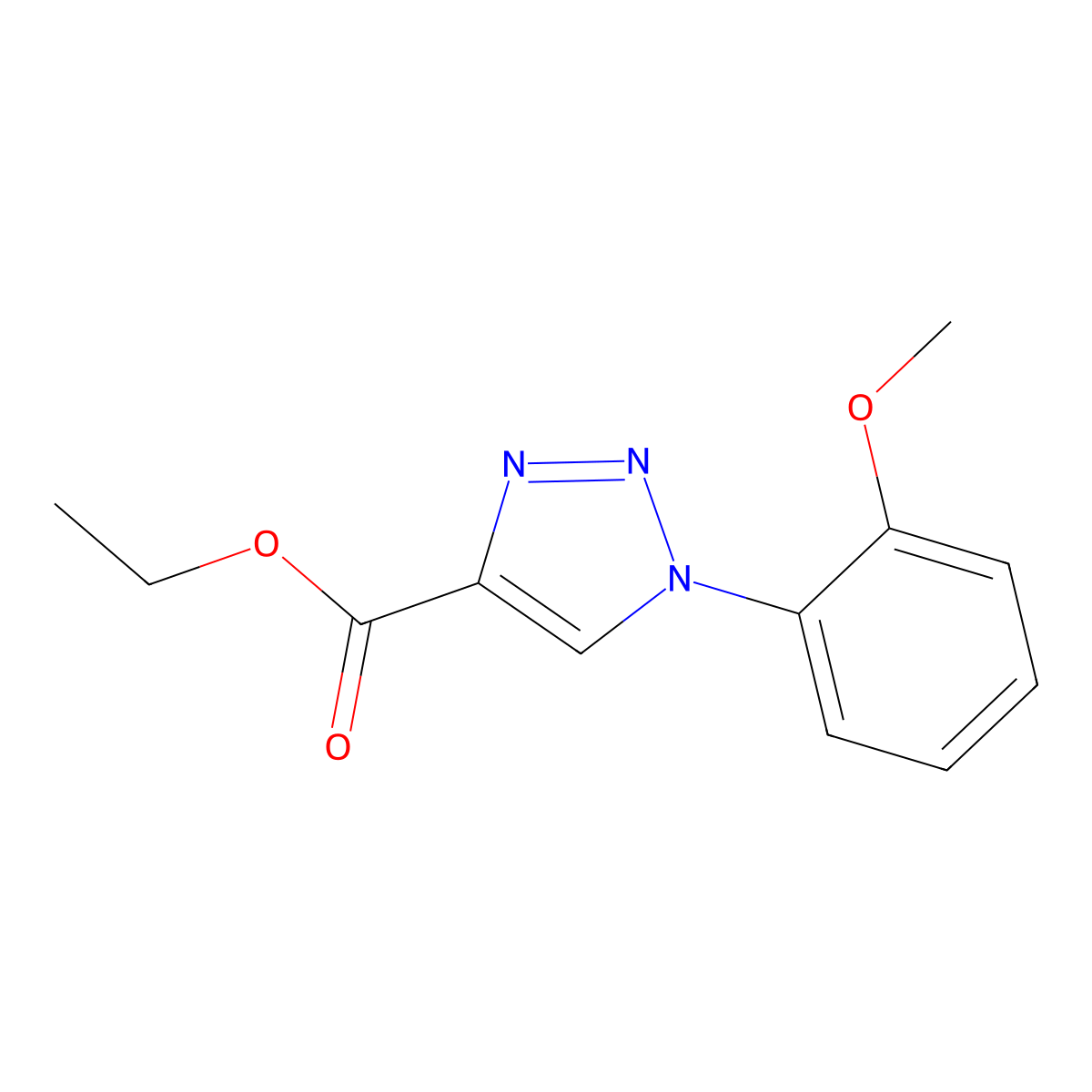 ethyl 1-(2-methoxyphenyl)-1H-1,2,3-triazole-4-carboxylate molecular structure, CAS 1205379-66-3