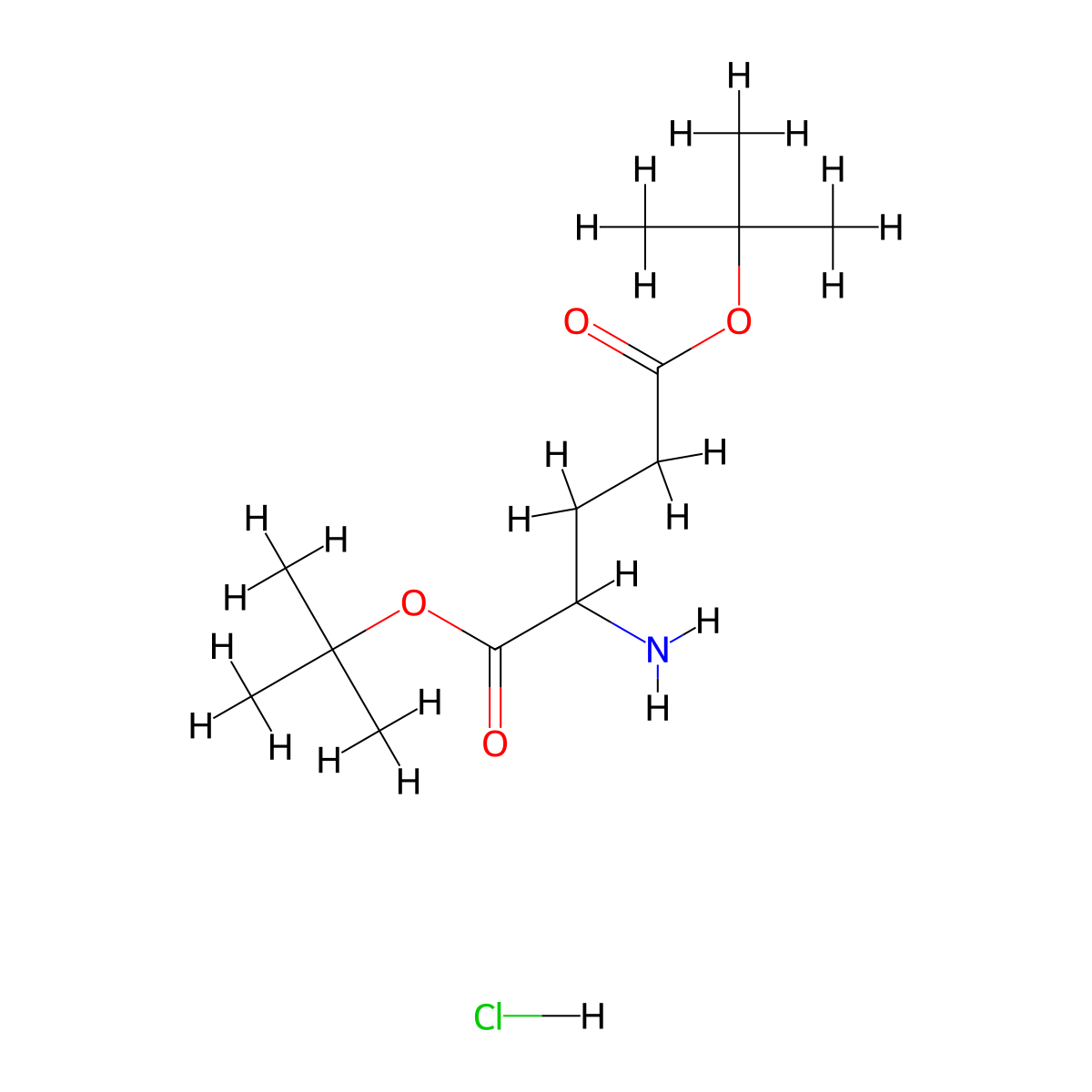 (S)-Di-tert-butyl 2-aminopentanedioate hydrochloride molecular structure, CAS 120538-55-8